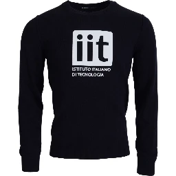 Blue Cashmere iit Print Pullover Sweater