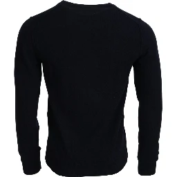 Blue Cashmere iit Print Pullover Sweater