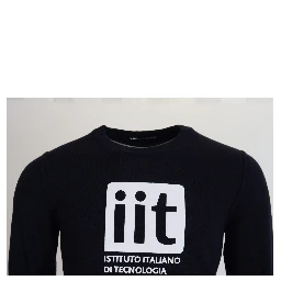 Blue Cashmere iit Print Pullover Sweater
