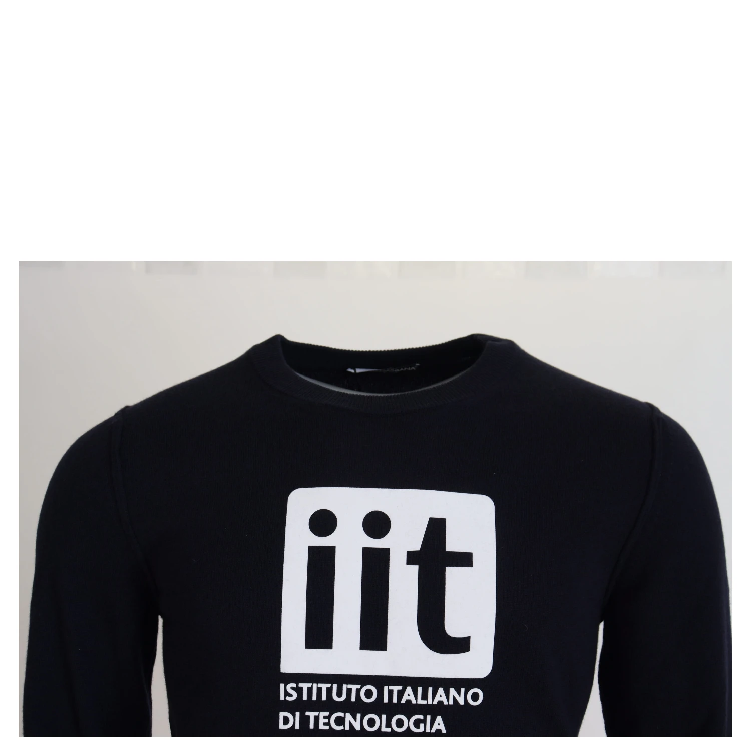 Blue Cashmere iit Print Pullover Sweater