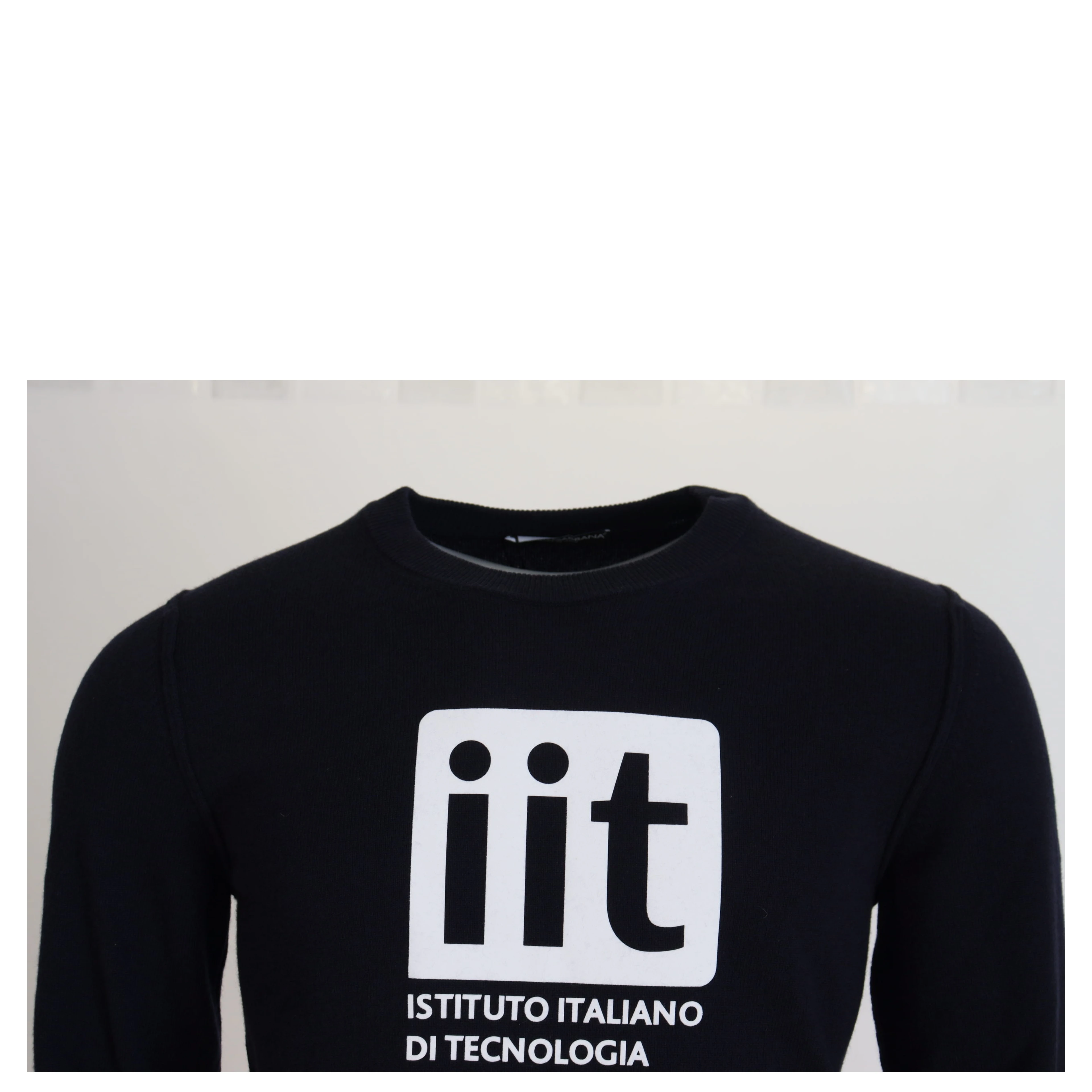 Blue Cashmere iit Print Pullover Sweater