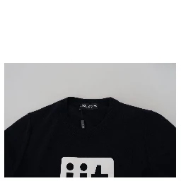 Blue Cashmere iit Print Pullover Sweater