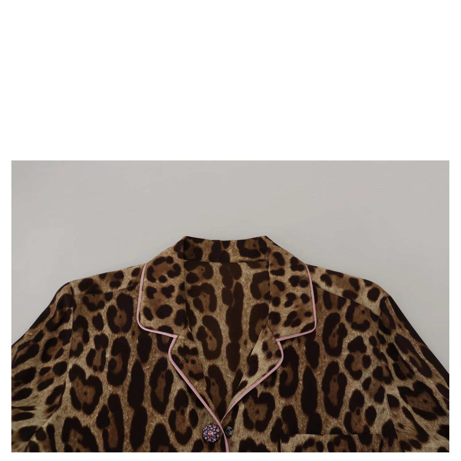 Brown Leopard Print Long Sleeves Blouse Top