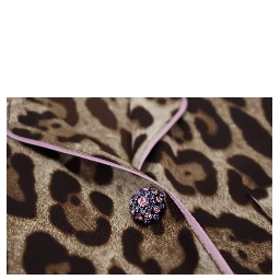 Brown Leopard Print Long Sleeves Blouse Top