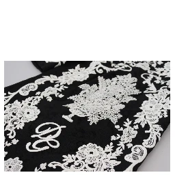 Black Lace Trim Half Sleeves A-line Dress