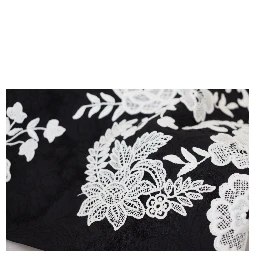Black Lace Trim Half Sleeves A-line Dress