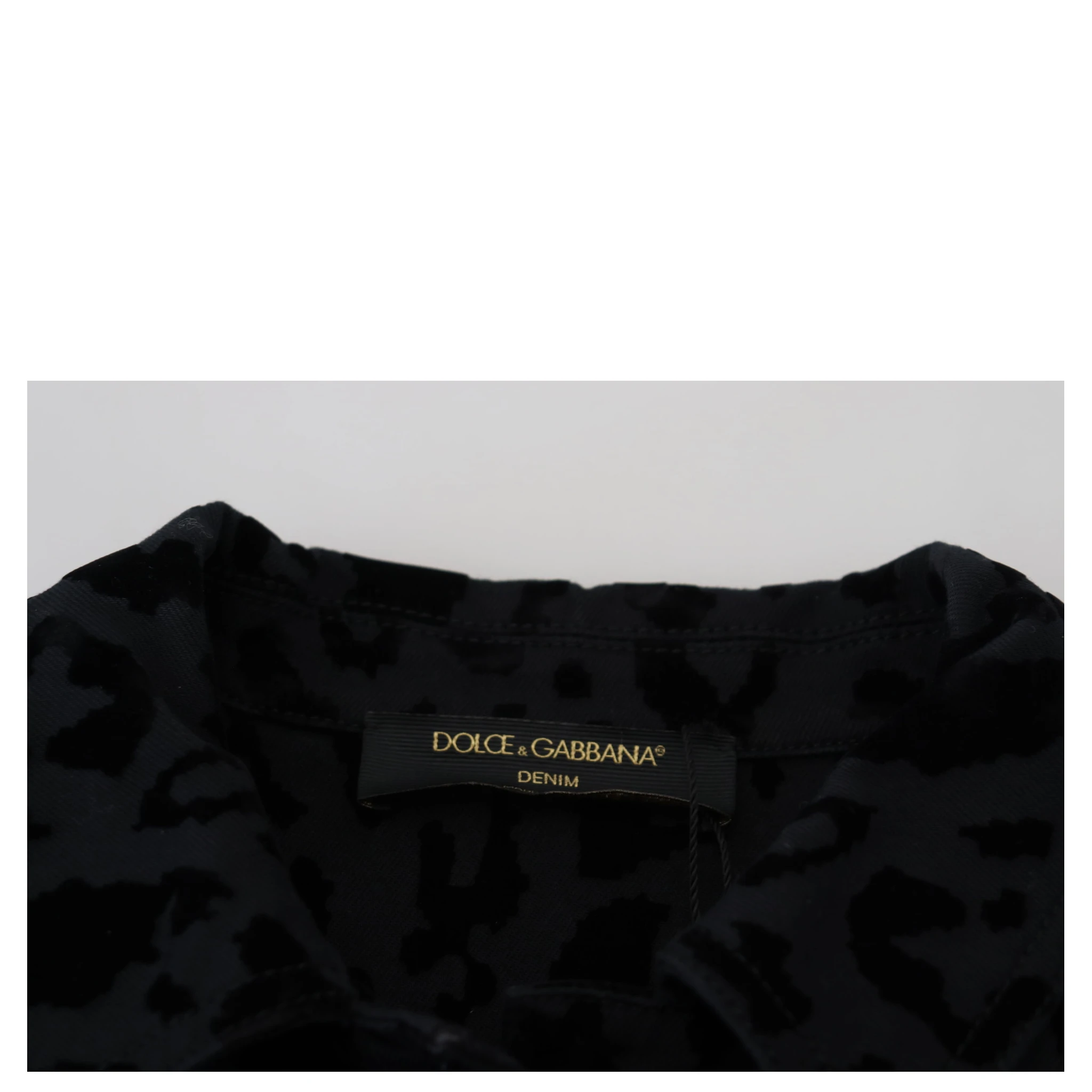 Black Leopard Long Sleeve Denim Cotton Jacket