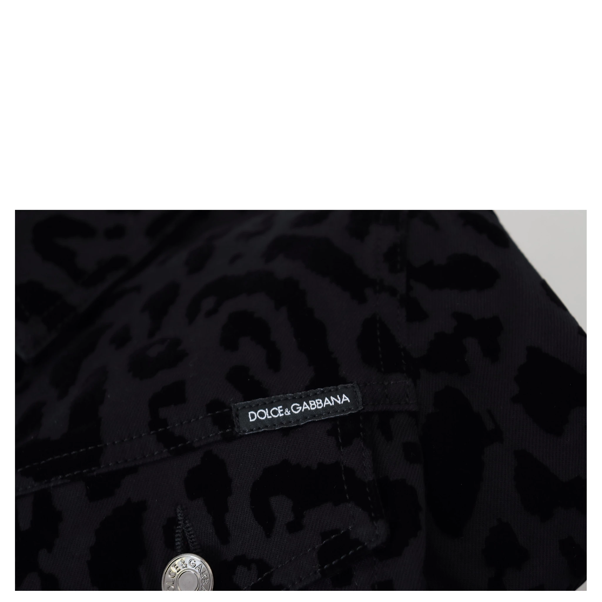 Black Leopard Long Sleeve Denim Cotton Jacket