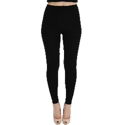 Black Slim Fit Women Cashmere Pants