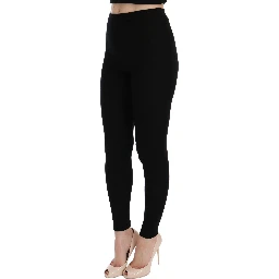 Black Slim Fit Women Cashmere Pants