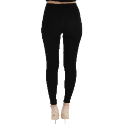 Black Slim Fit Women Cashmere Pants
