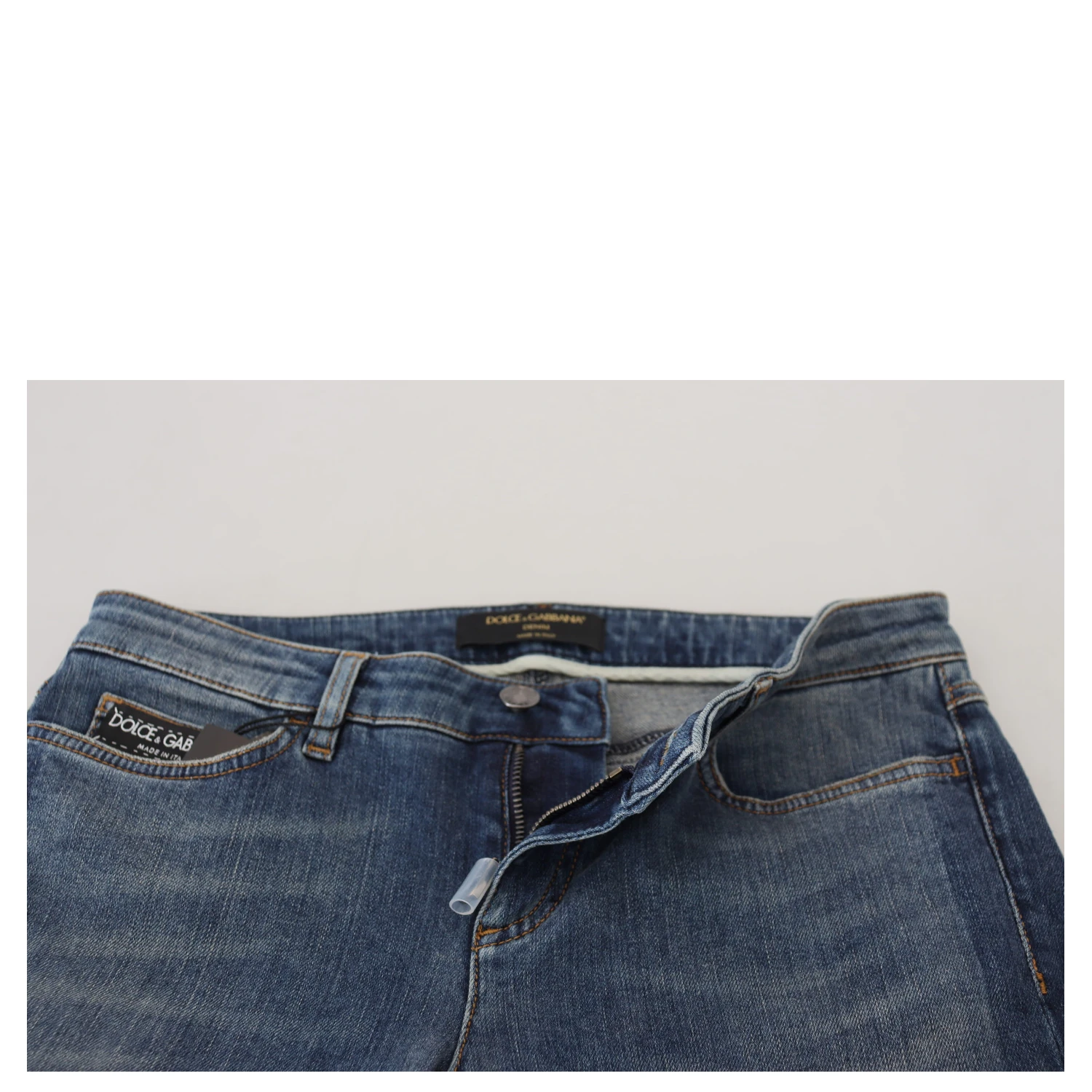 Blue Washed Cotton Tattered Denim Jeans