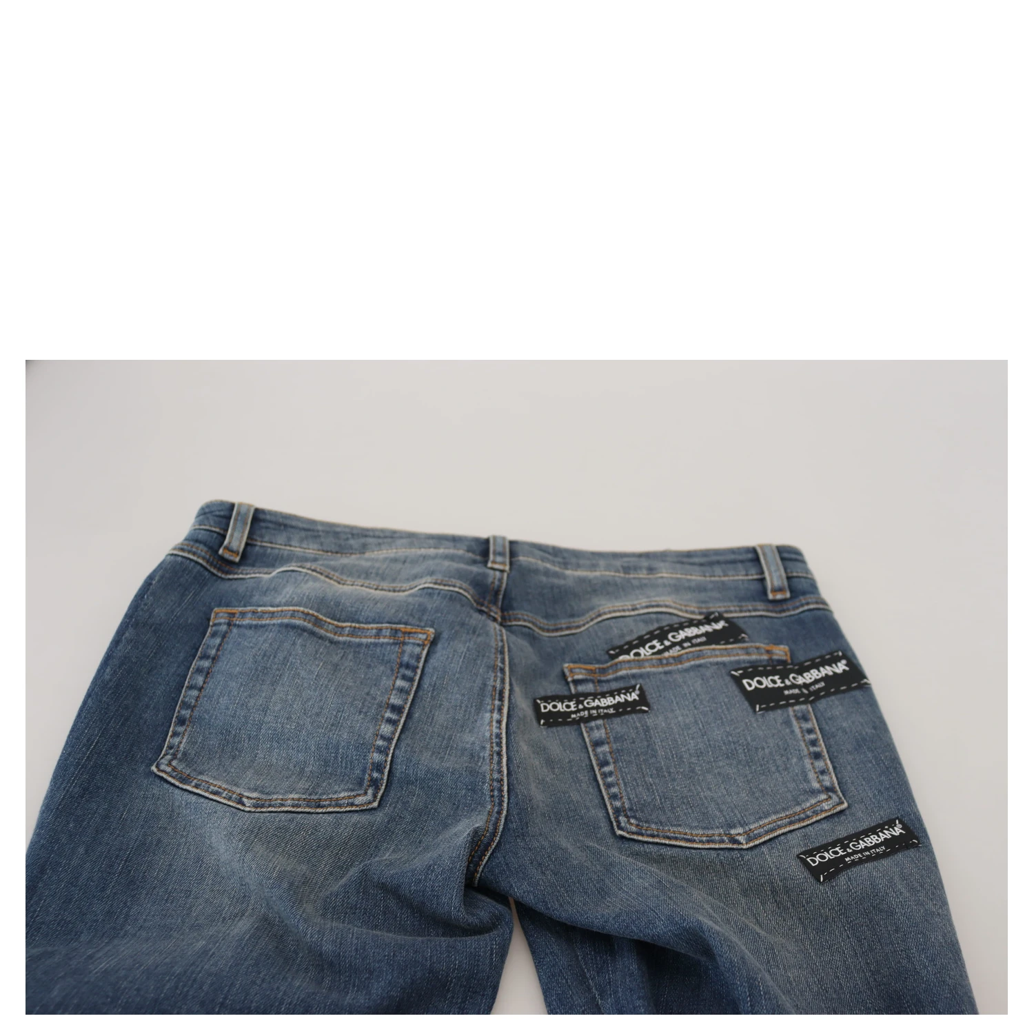 Blue Washed Cotton Tattered Denim Jeans
