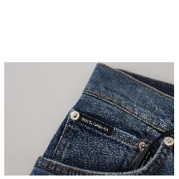 Blue Checkered Back Skinny Denim Jeans
