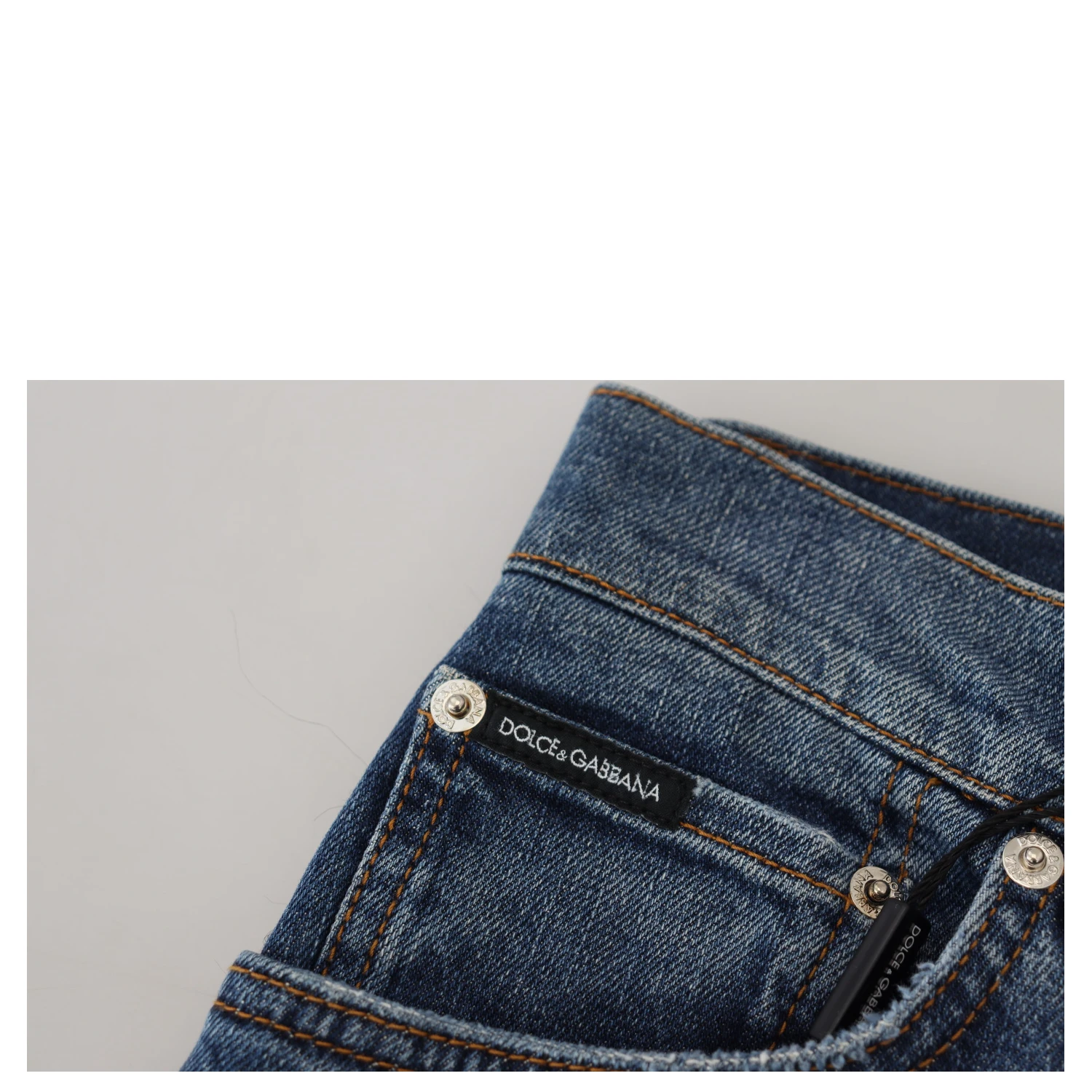 Blue Checkered Back Skinny Denim Jeans