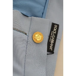 Light Blue Button Wide Leg Pants