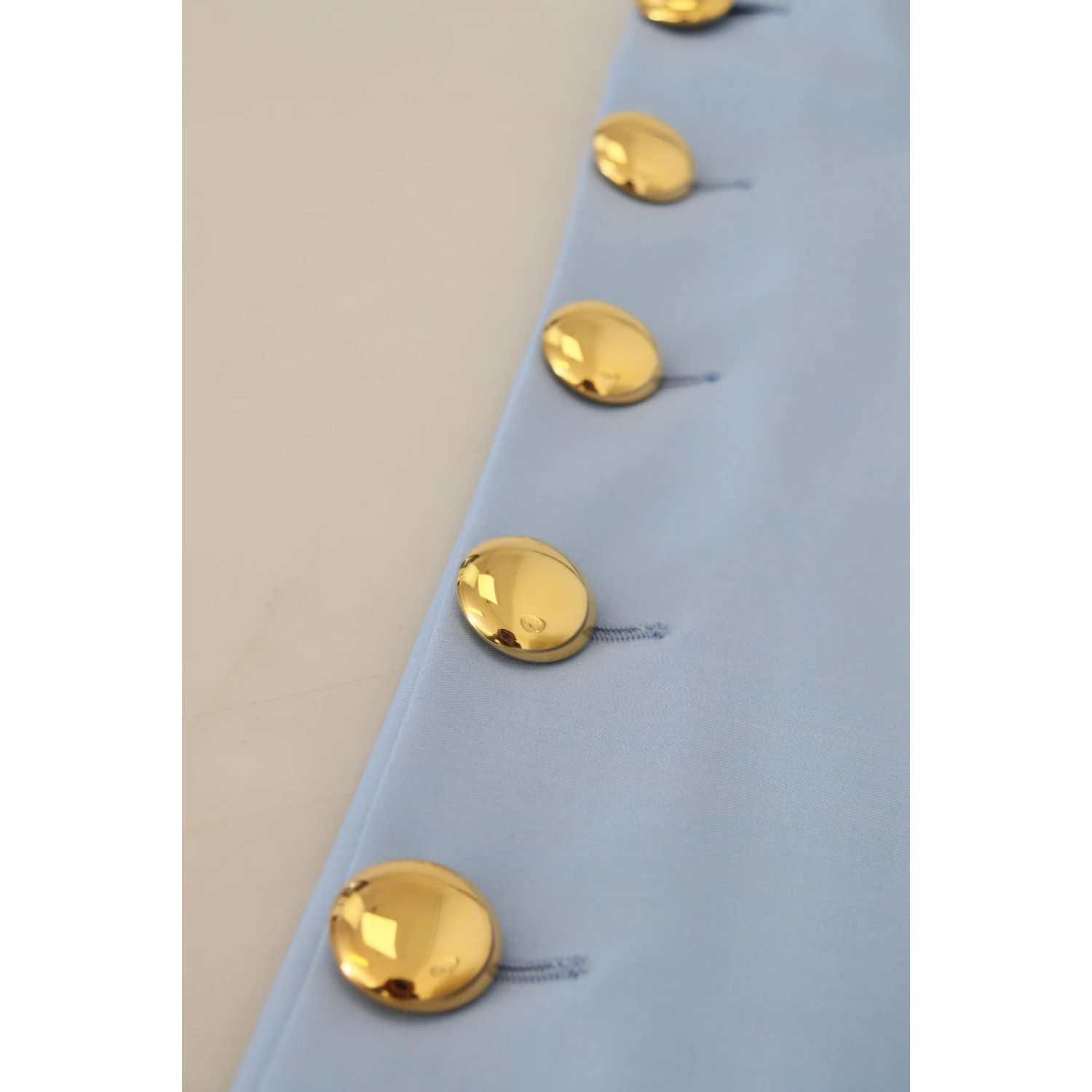 Light Blue Button Wide Leg Pants