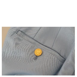 Light Blue Button Wide Leg Pants