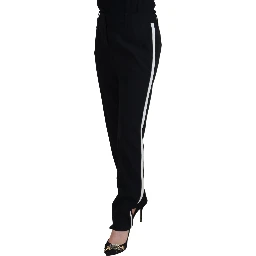 Black Tapered Women Wool Pants