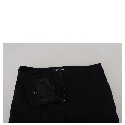 Black Tapered Women Wool Pants