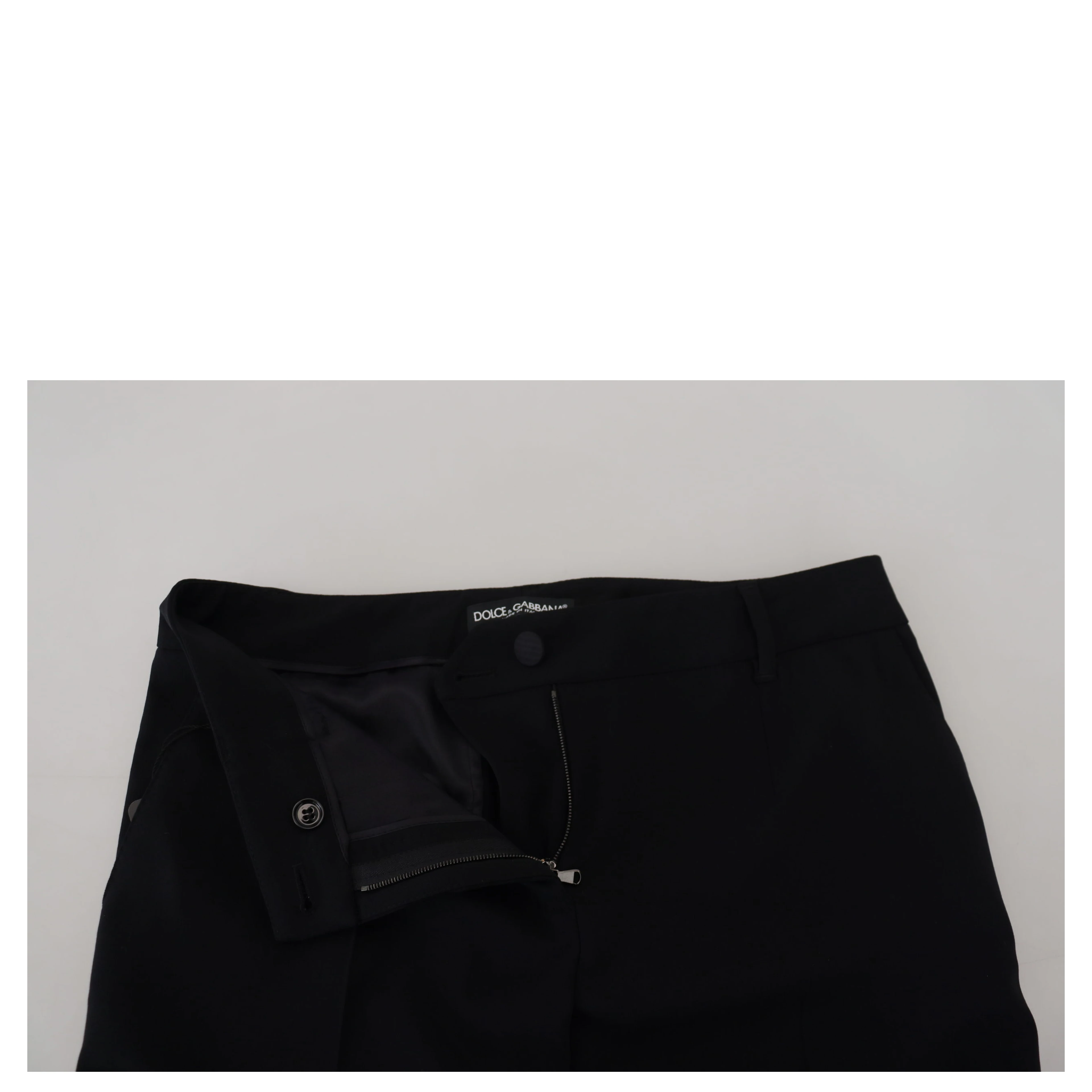 Black Tapered Women Wool Pants