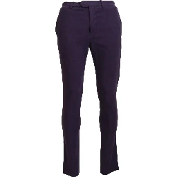 Purple Pure Cotton Tapered Mens Pants