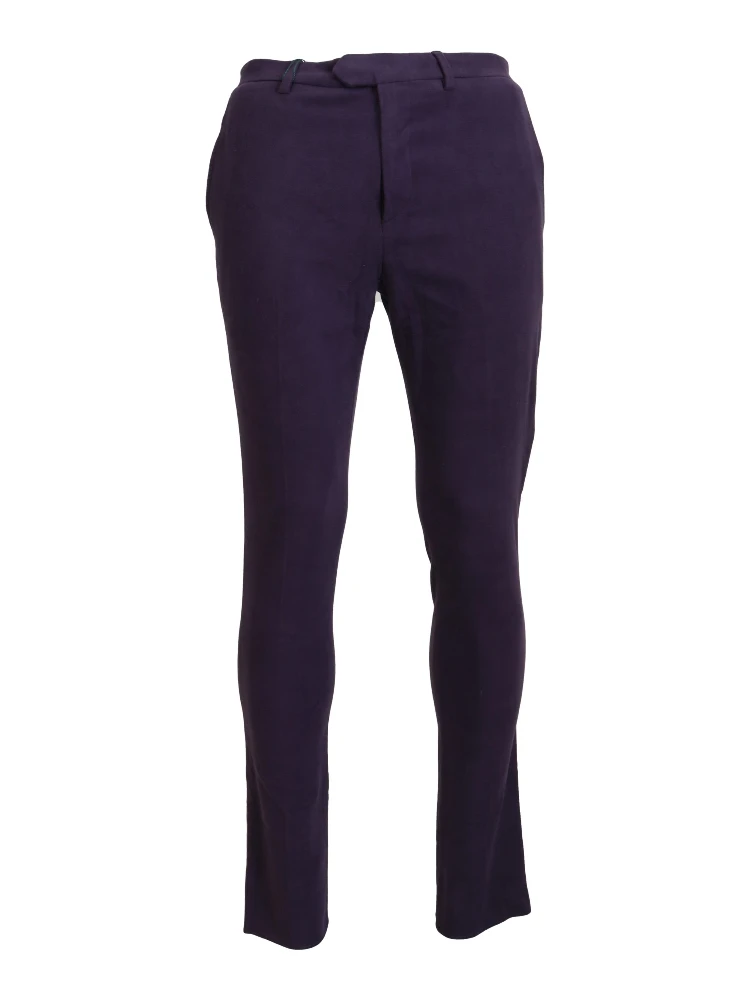 Purple Pure Cotton Tapered Mens Pants