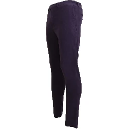Purple Pure Cotton Tapered Mens Pants