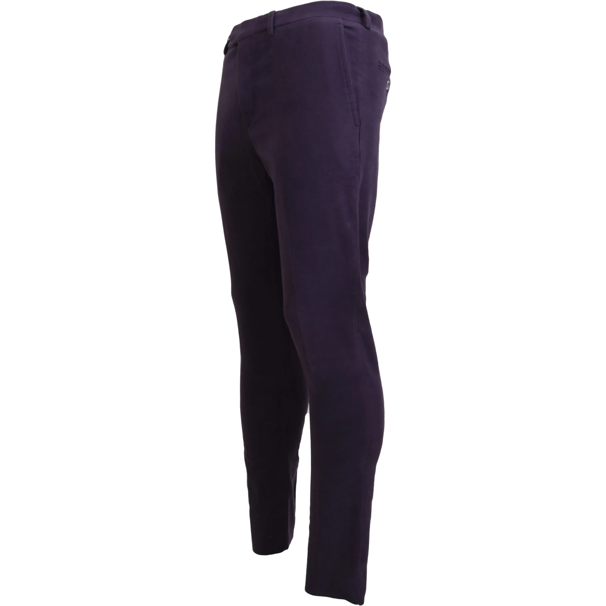 Purple Pure Cotton Tapered Mens Pants