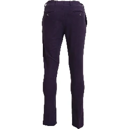Purple Pure Cotton Tapered Mens Pants