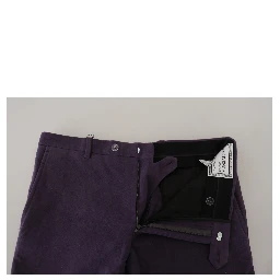 Purple Pure Cotton Tapered Mens Pants