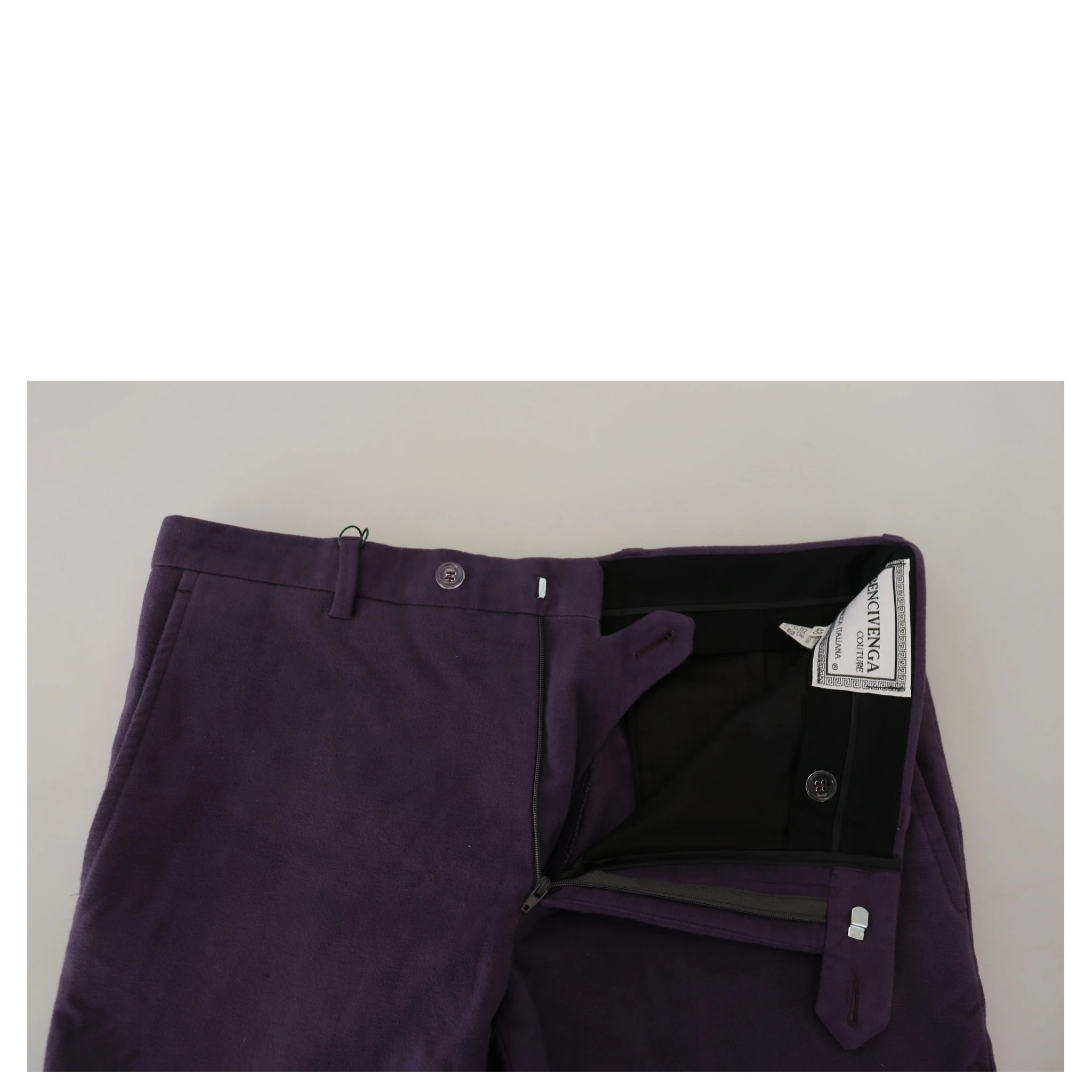 Purple Pure Cotton Tapered Mens Pants