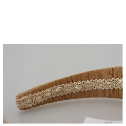 Beige Viscose Women Hair Headband Diadem
