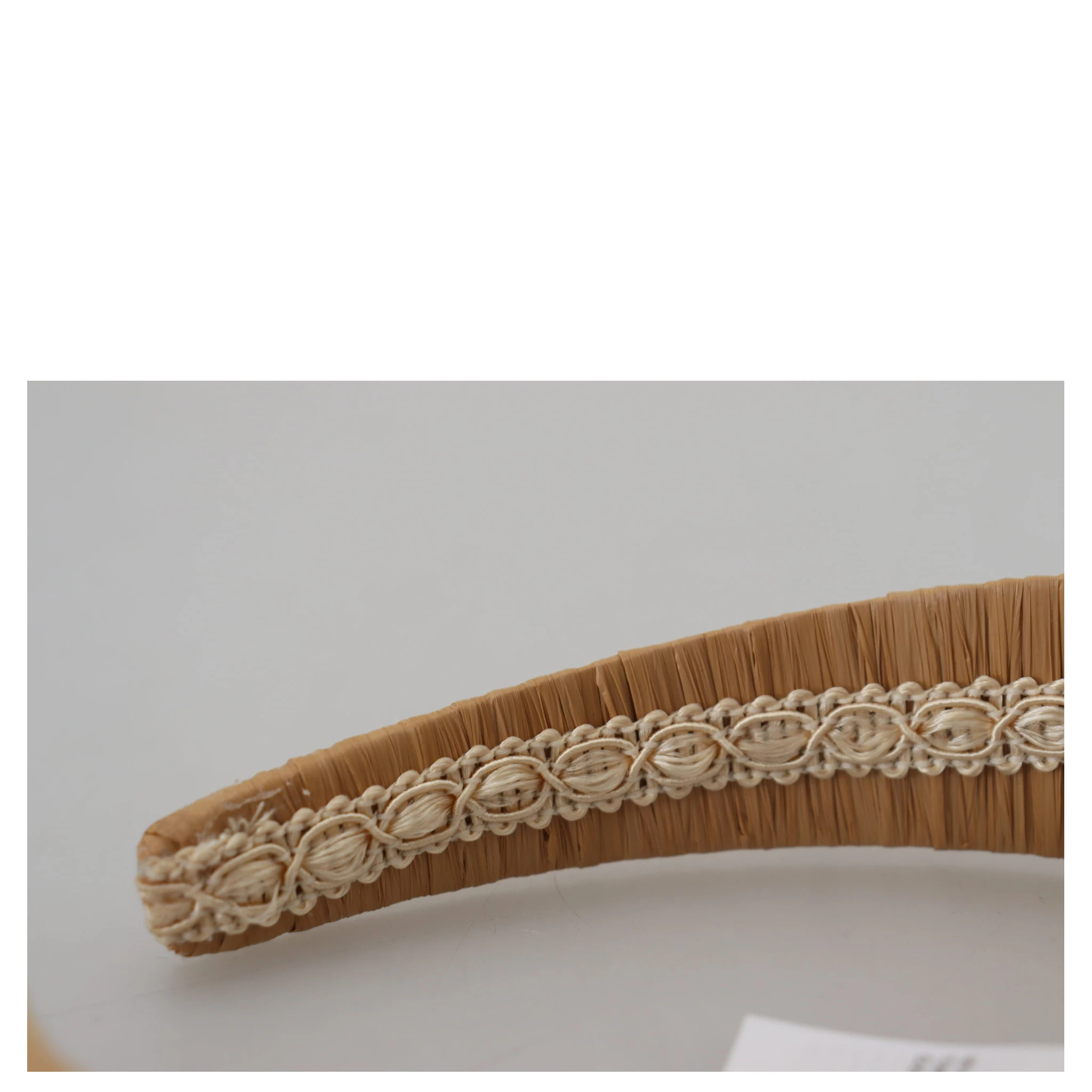 Beige Viscose Women Hair Headband Diadem