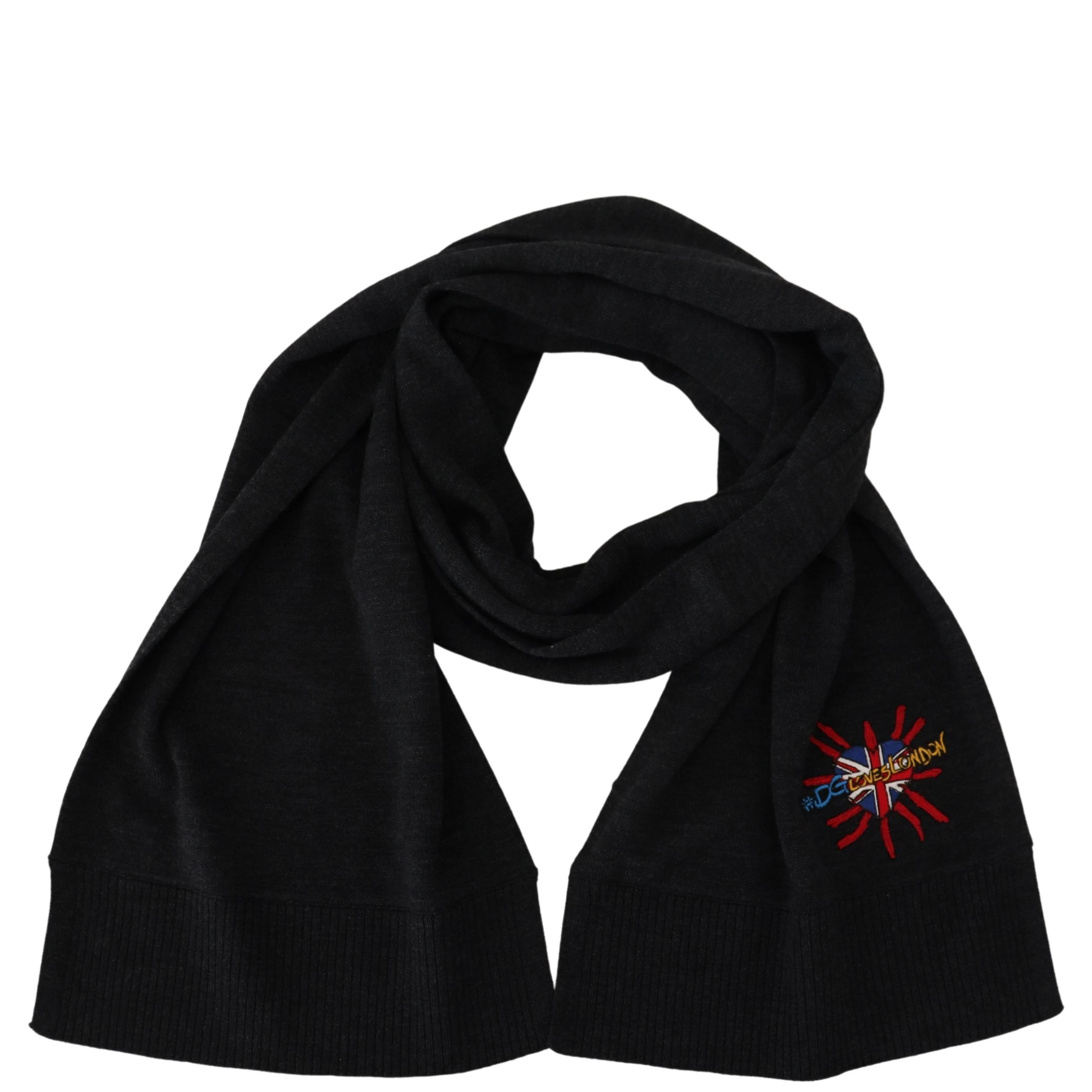 Black Sacred Heart #DGLovesLondon Wrap Scarf