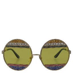 Gold Oval Metal Crystals Shades DG2209B Sunglasses