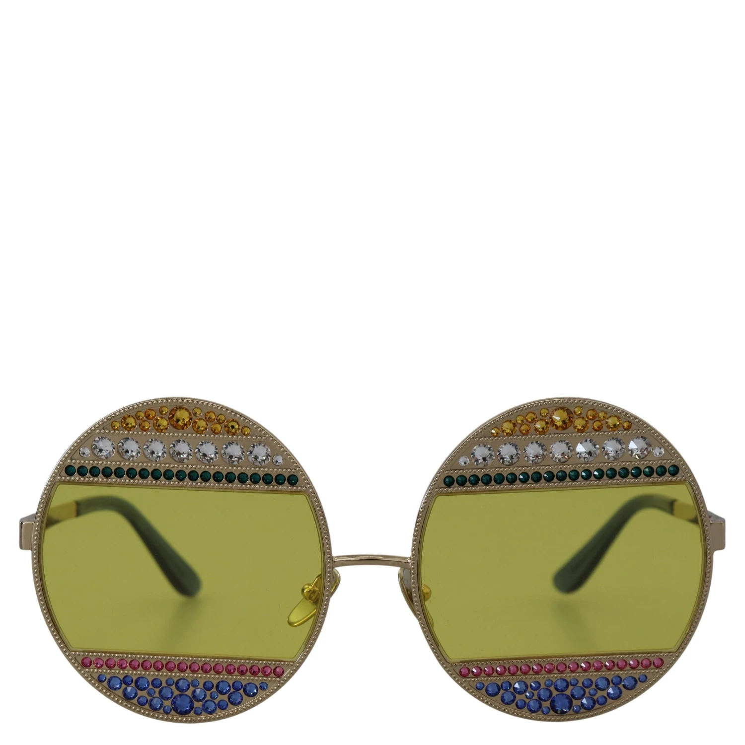Gold Oval Metal Crystals Shades DG2209B Sunglasses