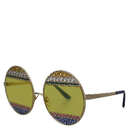 Gold Oval Metal Crystals Shades DG2209B Sunglasses