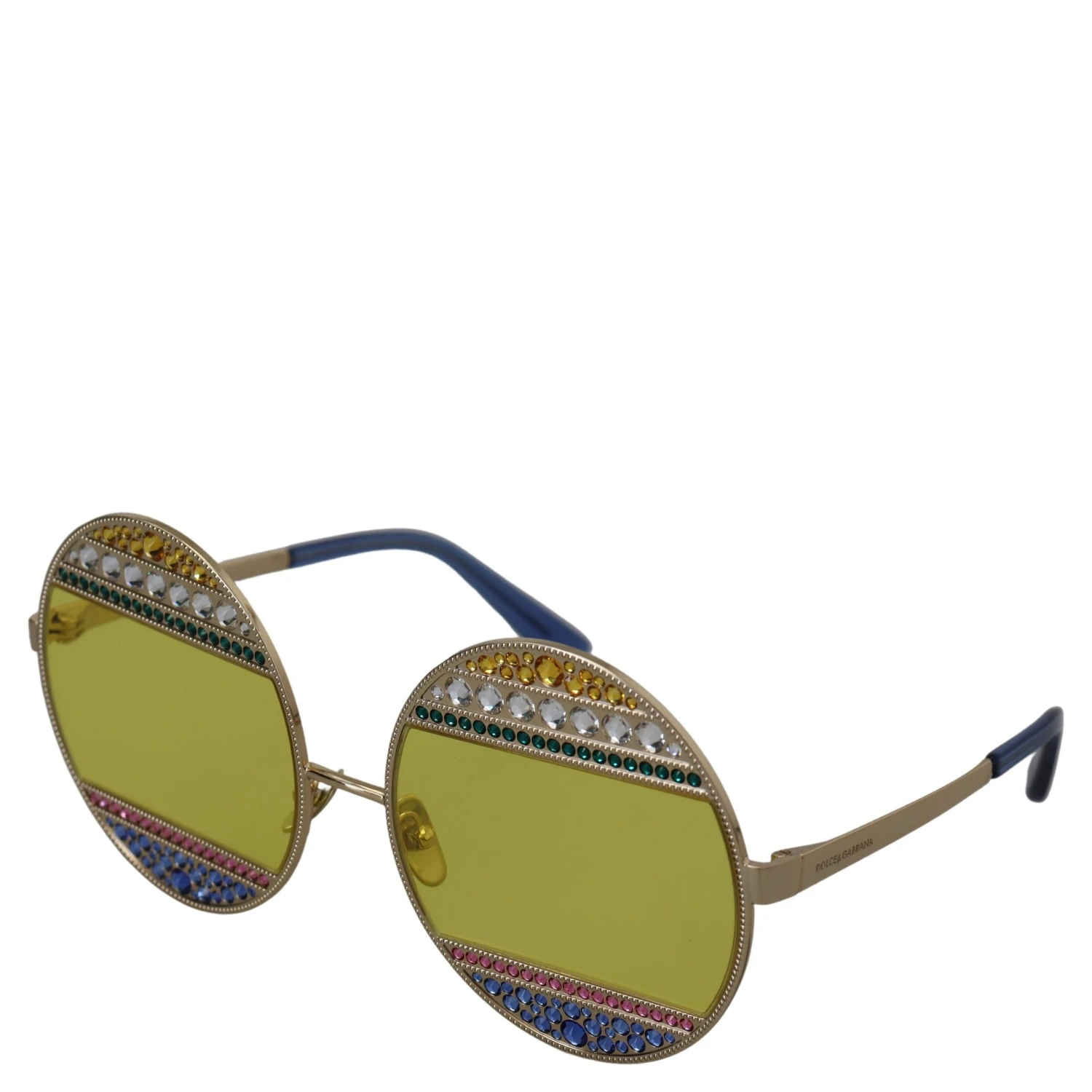 Gold Oval Metal Crystals Shades DG2209B Sunglasses