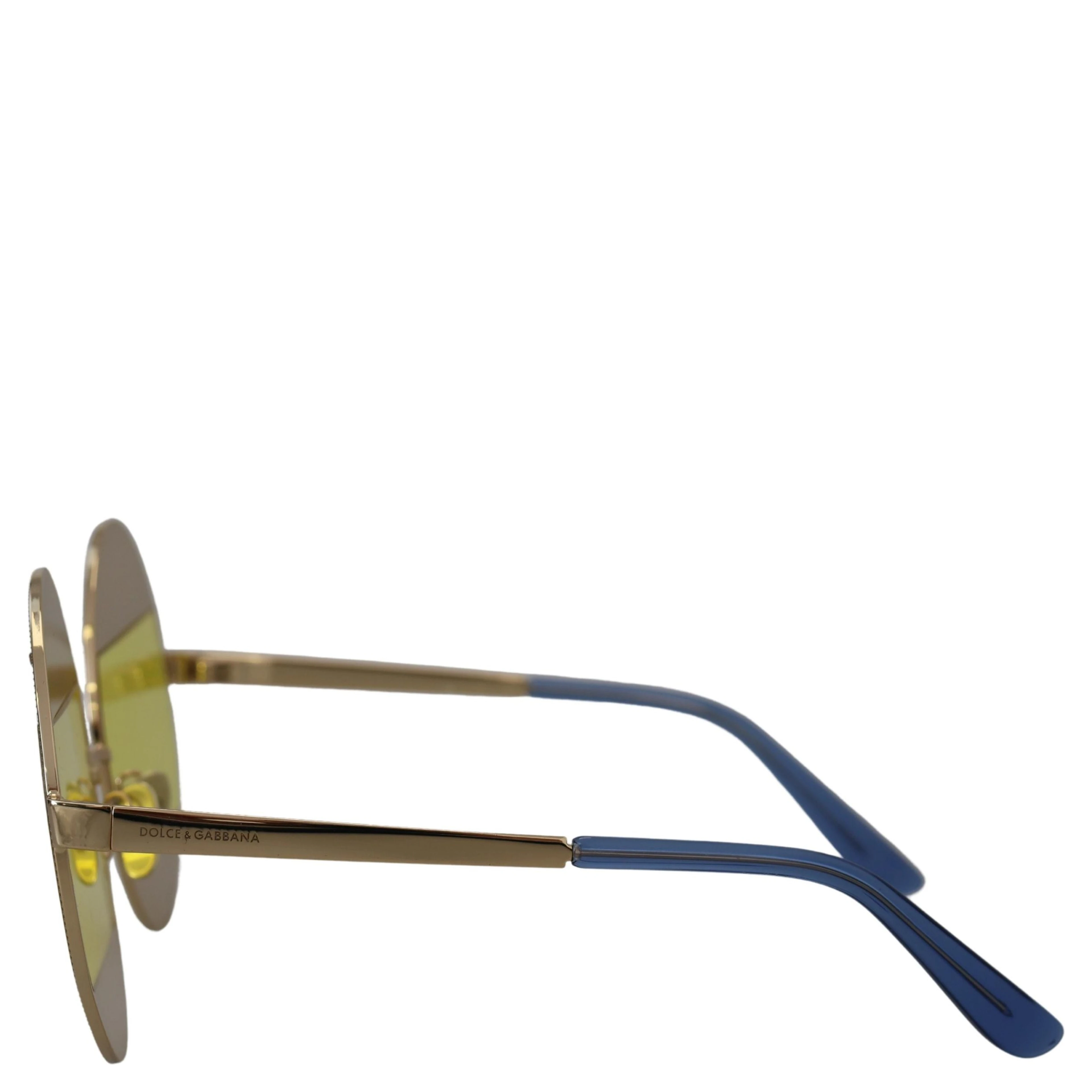 Gold Oval Metal Crystals Shades DG2209B Sunglasses