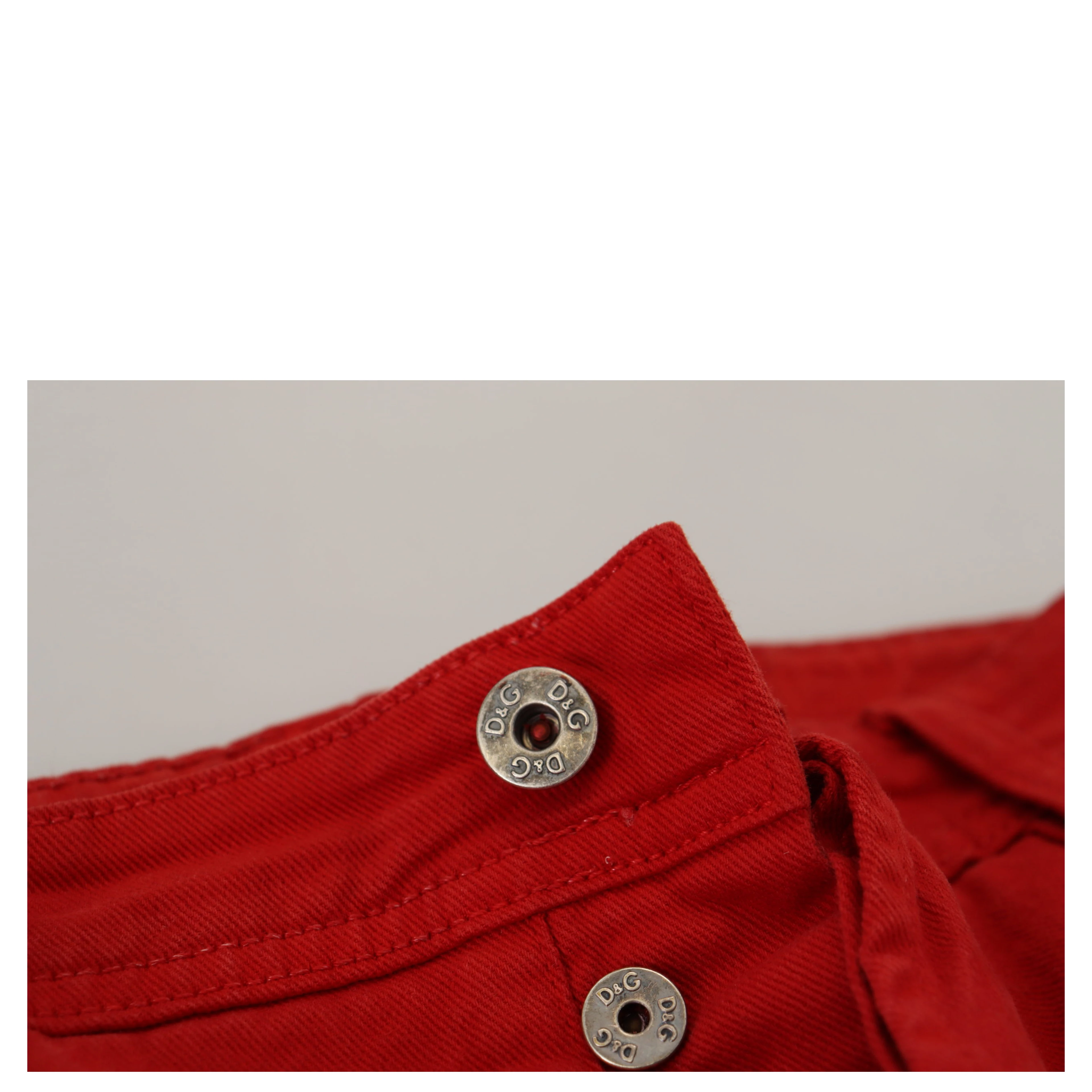 Red Cotton Straight Fit Men Denim Jeans
