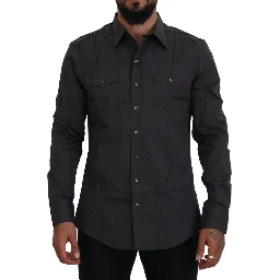 Gray SICILIA Slim Fit Stretch Dress Shirt