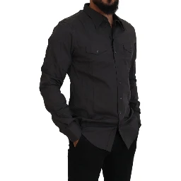 Gray SICILIA Slim Fit Stretch Dress Shirt