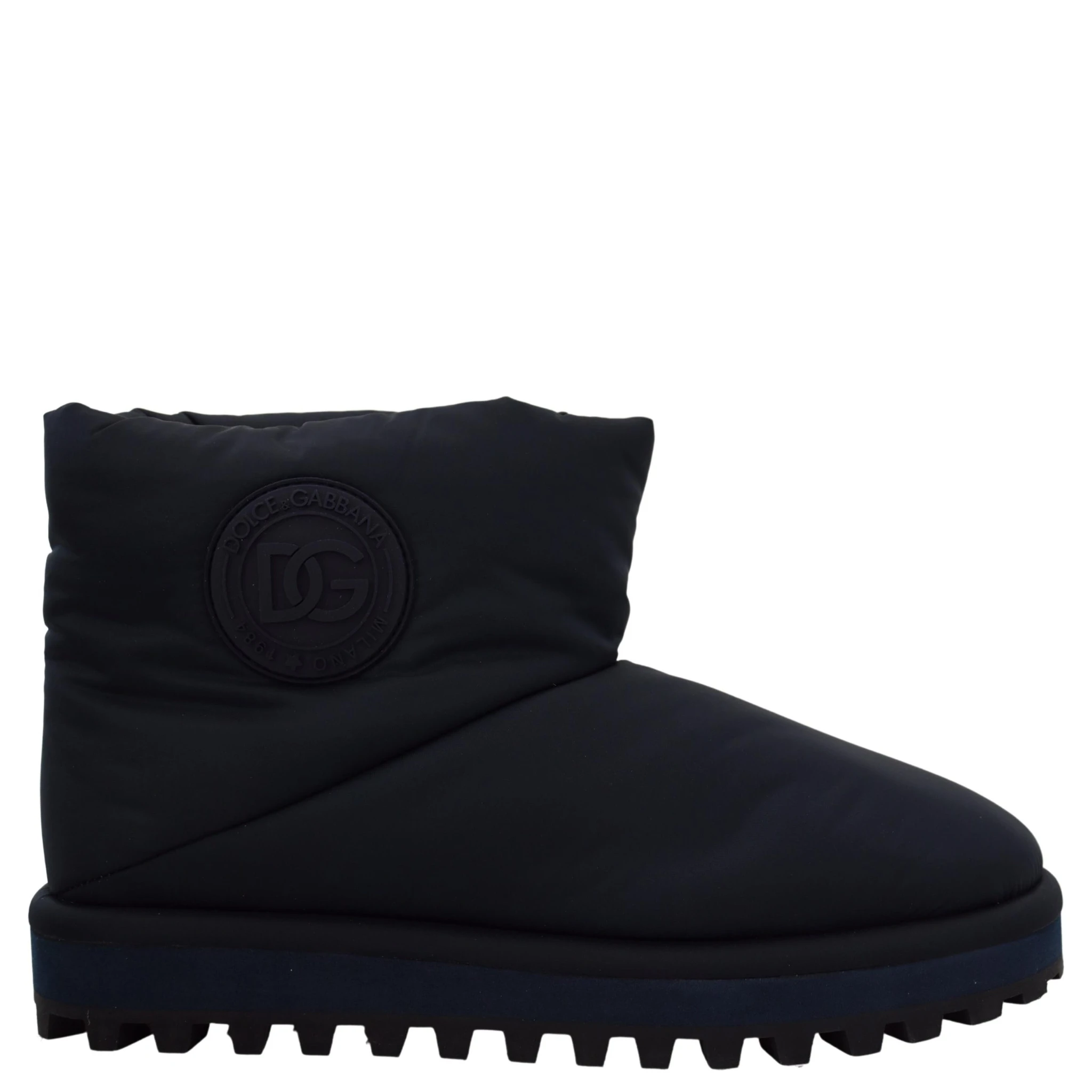 Blue Nylon Boots Padded Mid Calf Shoes