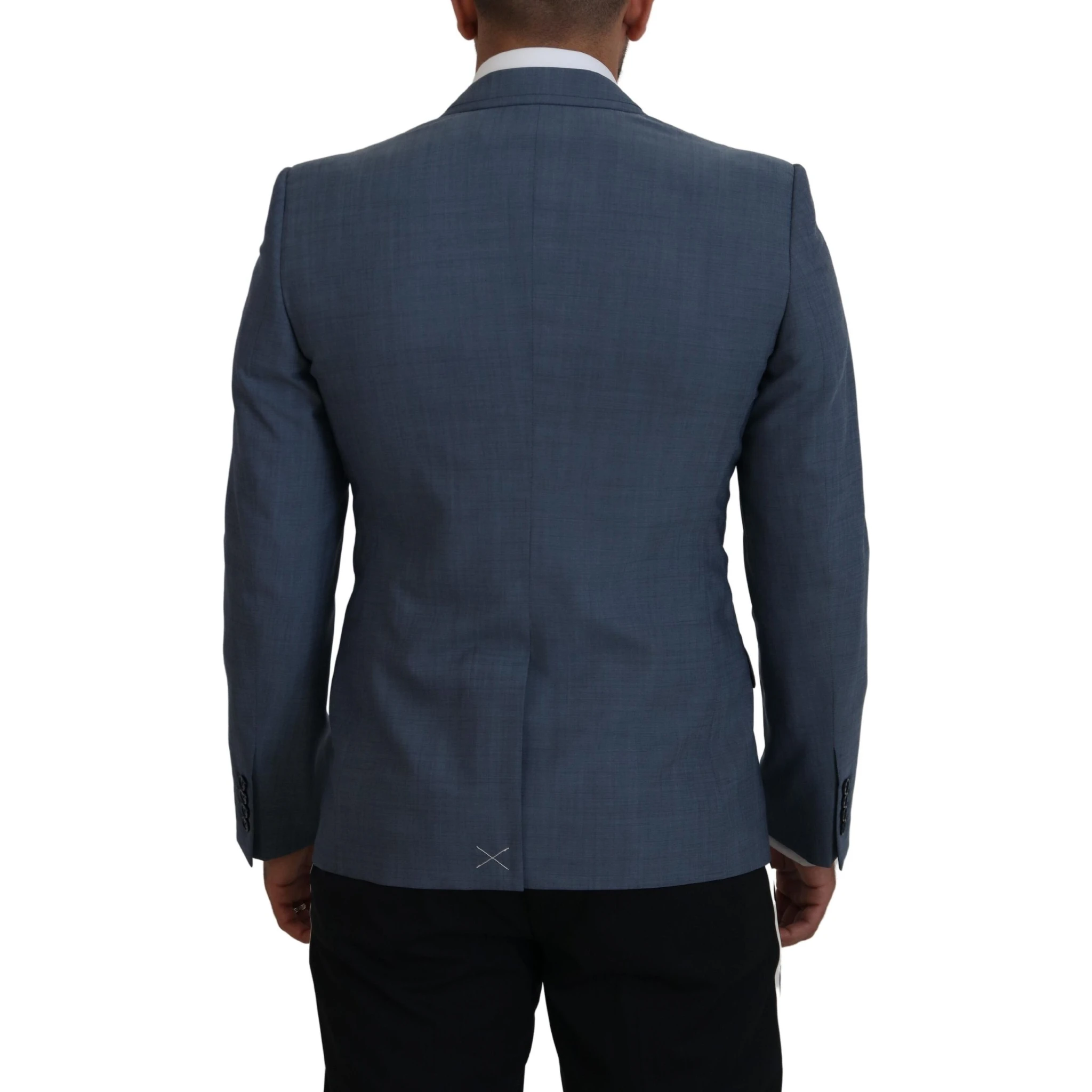 Blue Wool Stretch Slim Fit Jacket Blazer