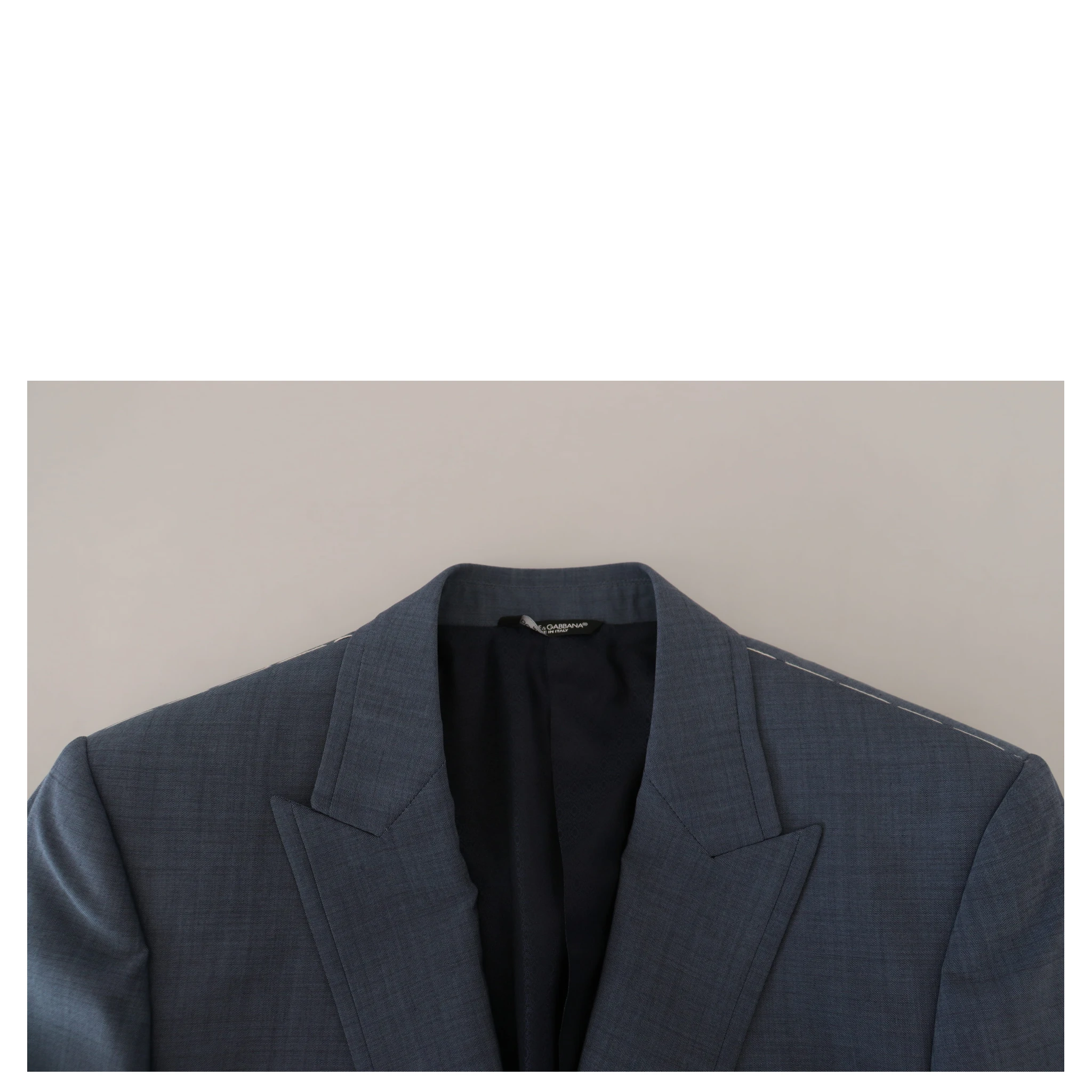 Blue Wool Stretch Slim Fit Jacket Blazer