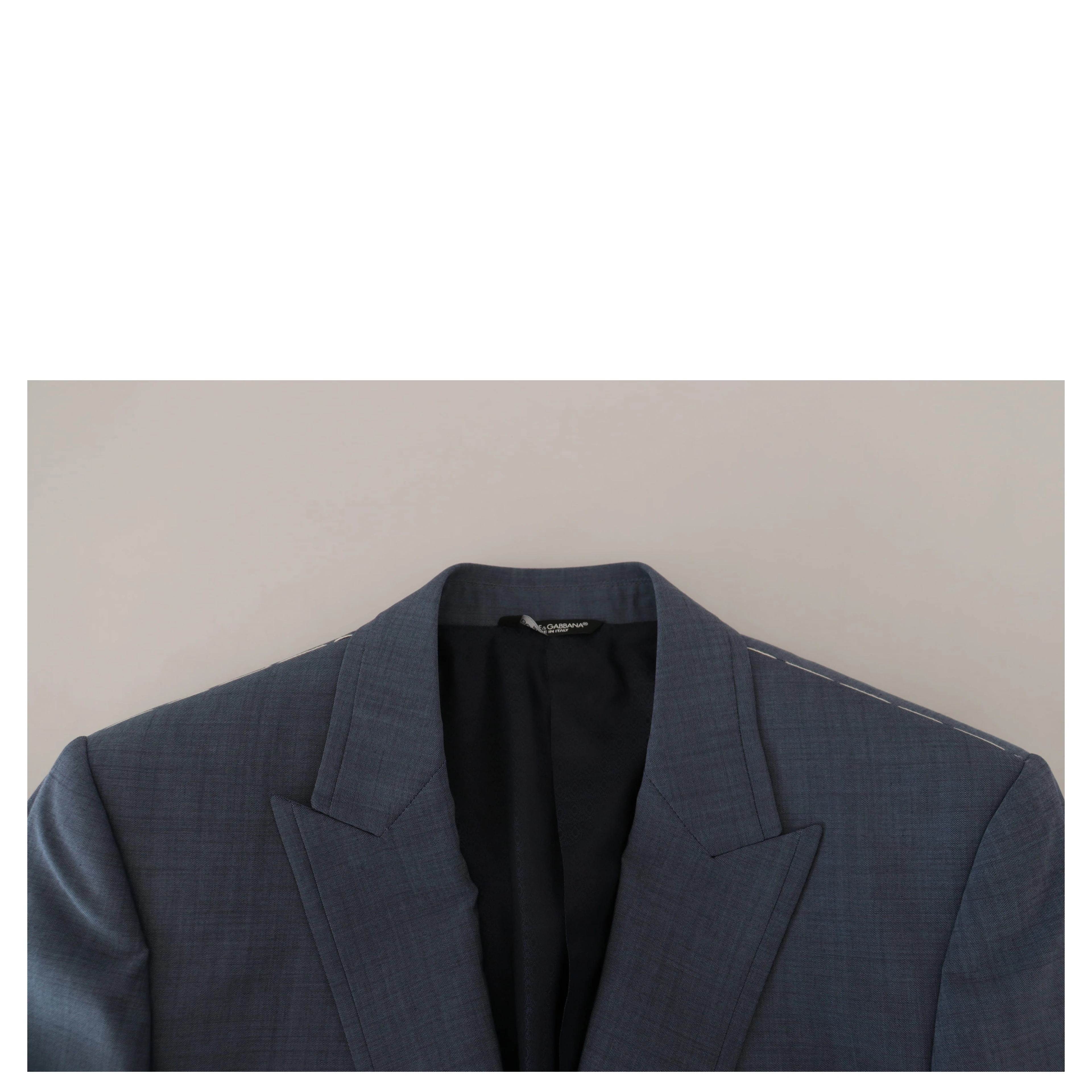 Blue Wool Stretch Slim Fit Jacket Blazer