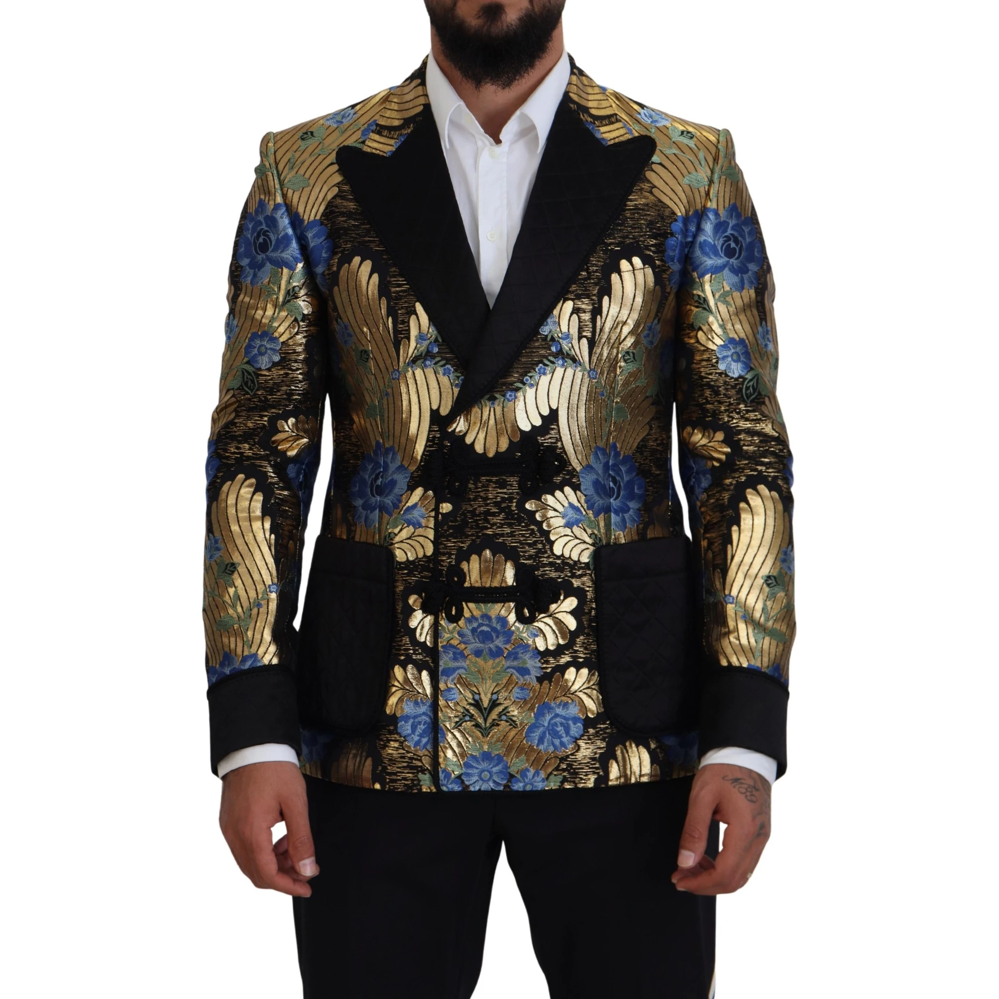 Gold Lurex Double Breasted Jacket Blazer