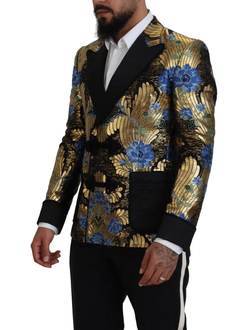 Gold Lurex Double Breasted Jacket Blazer