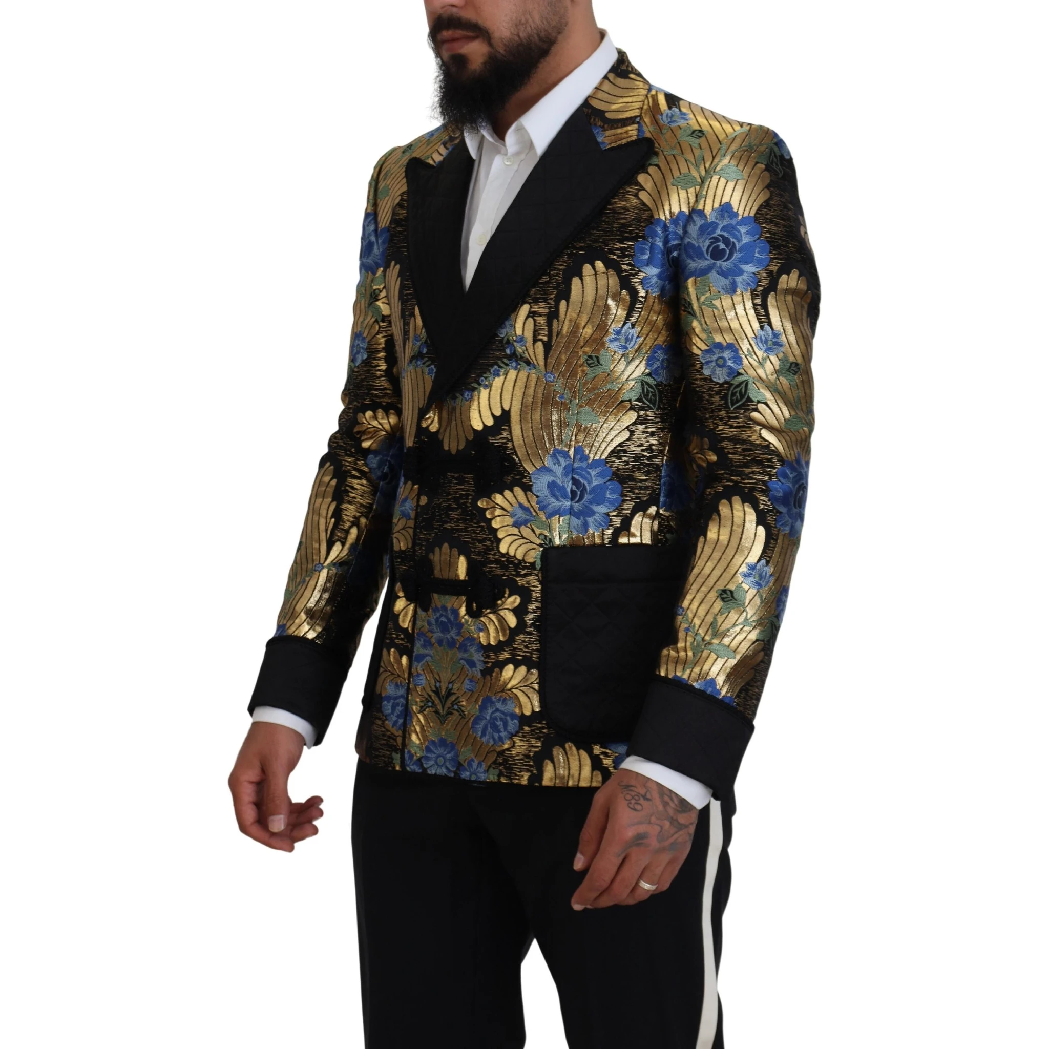 Gold Lurex Double Breasted Jacket Blazer